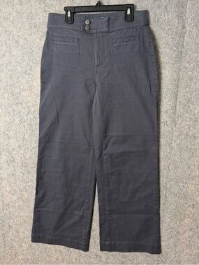 Loft Womans 0P Gray Business Casual The Palmer Wide Leg Cropped Pants